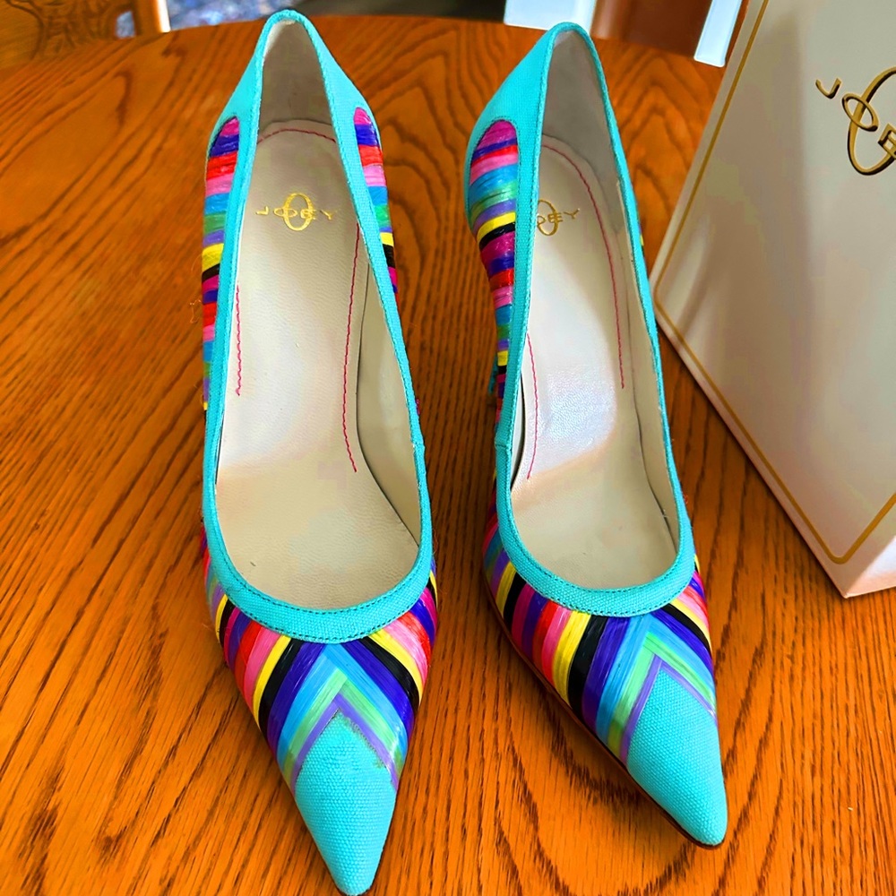 Vintage Joey O heels, multi colored, size 9